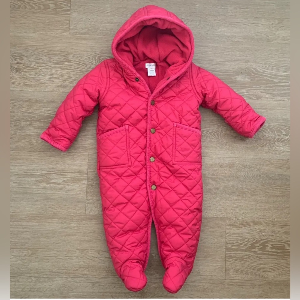 Ralph Lauren Red Quilted bunting Snowsuit hooded 9m